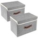 thumbnail image 1 of Cajas De Almacenamiento Plegables, Contenedores De Almacenamiento De Tela Lavables con Tapas, Caja De Almacenamiento Varios 38 * 25 * 25 Cm, ​​Paquete De 2, Gris, 1 of 5