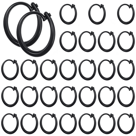 XIBUFE 30Pcs Gazebo Curtain Hooks,C Shaped Clips for Outdoor Curtains Mosquito Netting Black Plastic Curtain Track Hooks Gazebo Curtain Hooks