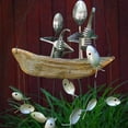 thumbnail image 3 of FNNMNNR Fishing Man Spoon Fish Sculptures Wind Chime Indoor Outdoor Hanging Ornament Decoration New, 3 of 3