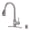 Brushed Nickel, variant on Wowow Single Handle Pull Down Kitchen Faucet with Sprayer and Dishwasher Air Gap, 2/4 Hole Compatible, Matte Black