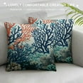 thumbnail image 3 of PRATYUS  Nautical Coastal Throw Pillow Covers Beach Themed Ocean Coral Starfish Decorative Pillow Cases Outdoor Farmhouse Cushion Covers for Sofa Car Chair Living Room Home Decor White, 3 of 5