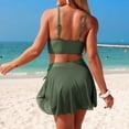 thumbnail image 5 of Tankini Sets for Women Built-in Padded Cups V Neck Two Piece Bathing Suits Tummy Control Skirted Bottom Modest Swimsuits Summer Outfits, 5 of 6