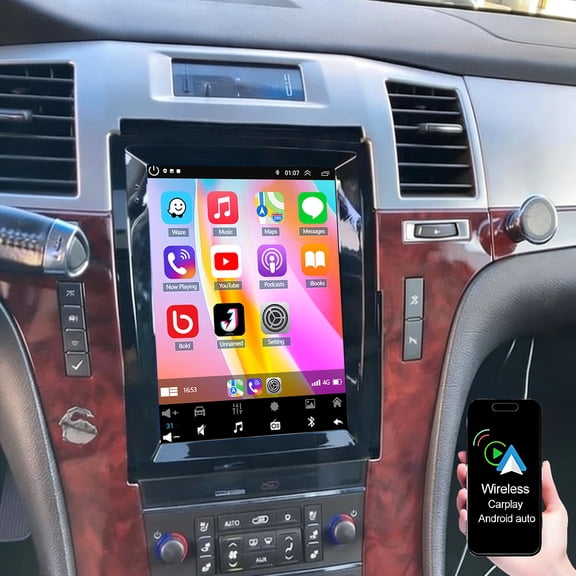 Dexico Car Stereo Radio for Cadillac Escalade 2007-2012, 9.7" HD Touchscreen Android 15 Car Radio with Wireless CarPlay Android Auto GPS Navi SWC FM/RDS Bluetooth Backup Camera