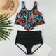 thumbnail image 2 of Elegante traje de baño con volantes estampado sin espalda cómodo para mujer Bikini Split traje de baño OAVQHLG3B Store  lin121212, 2 of 3