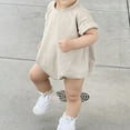 thumbnail image 2 of ZINTAOZT Baby Boys Girls Summer Bubble Romper Infant Short Sleeve Oversized Plain T-Shirt Bodysuit Cotton Blend Clothes, 2 of 8
