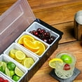 thumbnail image 4 of 6 Tray Garnish Station Compartment Black Condiment Holder Kitchen Small Rack, 4 of 8
