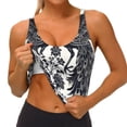thumbnail image 3 of Balery Artistic Black White Peacocks Sujetadores deportivos con espalda cruzada para mujer, acolchados, sin costuras, de alto impacto, ideales para yoga, gimnasio, entrenamiento y fitness.-X-Large, 3 of 8