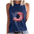 thumbnail image 2 of Wiyuqeen Womens USA Independence Day Sleeveless Shirts 4th of July Flower Tanks Crew Neck Red White and Blue Tanks Memorial Day Gifts, 2 of 4