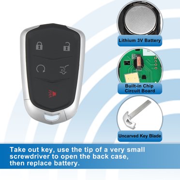 Unbranded Keyless Entry Remote Fob For 2018-2019 Cadillac XT5 – 5 Buttons, HYQ2EB, 433MHz
