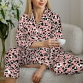 thumbnail image 6 of Honeii Cow Animal Skin print Women's Pajama Sets Long Sleeve Button Down Sleepwear Nightwear Soft Pjs Lounge Sets-Medium, 6 of 7
