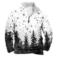 thumbnail image 1 of Sudadera sin capucha para hombre, informal, a la moda, con cuello alto, estampado, cremallera, jersey de manga larga, blusa de poliéster para hombre, 1 of 3