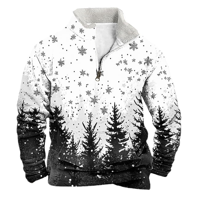 Sudadera sin capucha para hombre, informal, a la moda, con cuello alto, estampado, cremallera, jersey de manga larga, blusa de poliéster para hombre