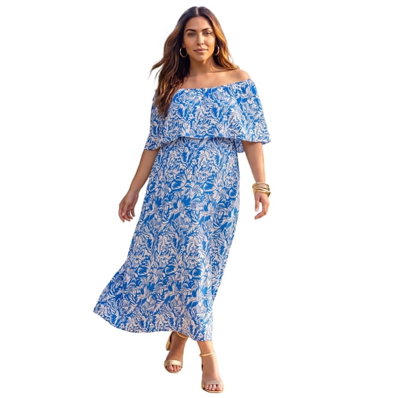 Catherines Women's Plus Size Meadow Crest Maxi Dress