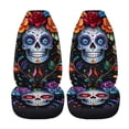 thumbnail image 5 of FOR U DESIGNS Sugar Skull Print 2 Pack Car Seat Covers, Wear-Resistan Automotive Seat Cushion Cover Anti-Slip Vehicles Interior Covers Fit for Vans SUV Truck, 5 of 7