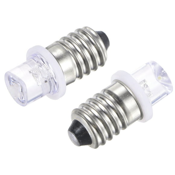 Unique Bargains 9V 0.25W E10 Hollow Head Mini LED Bulbs Lights with Box White 10 Count
