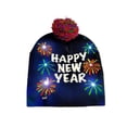 thumbnail image 3 of ¡EN OFERTA! Gorro navideño de punto con luces LED para Año Nuevo 2024, gorro cálido iluminado para niños y adultos, decoración navideña para Año Nuevo, 3 of 5