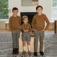 thumbnail image 2 of Ap Boys Mix N Match-Conjunto de ropa para niños, suéter de tres colores, Polo, pantalones y monos a cuadros estirados para bebés, otoño 2024, #7703, 2 of 4