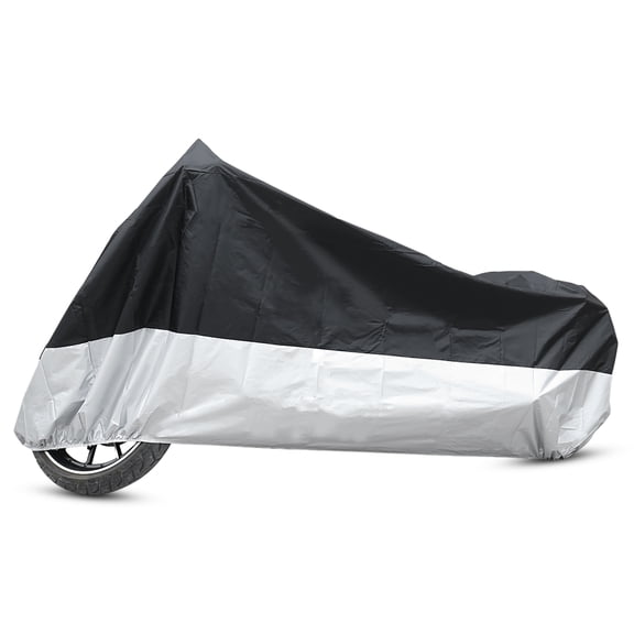 Unique Bargains XXL 190T Motorcycle Cover Outdoor Rain Dust UV Protector Black Silver Tone