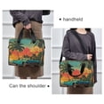 thumbnail image 6 of 16" Laptop Briefcase, Detachable Anti-Slip Shoulder Strap, Multi-Compartment Work Travel Bag Blue Vintage Cabriolet, 6 of 8