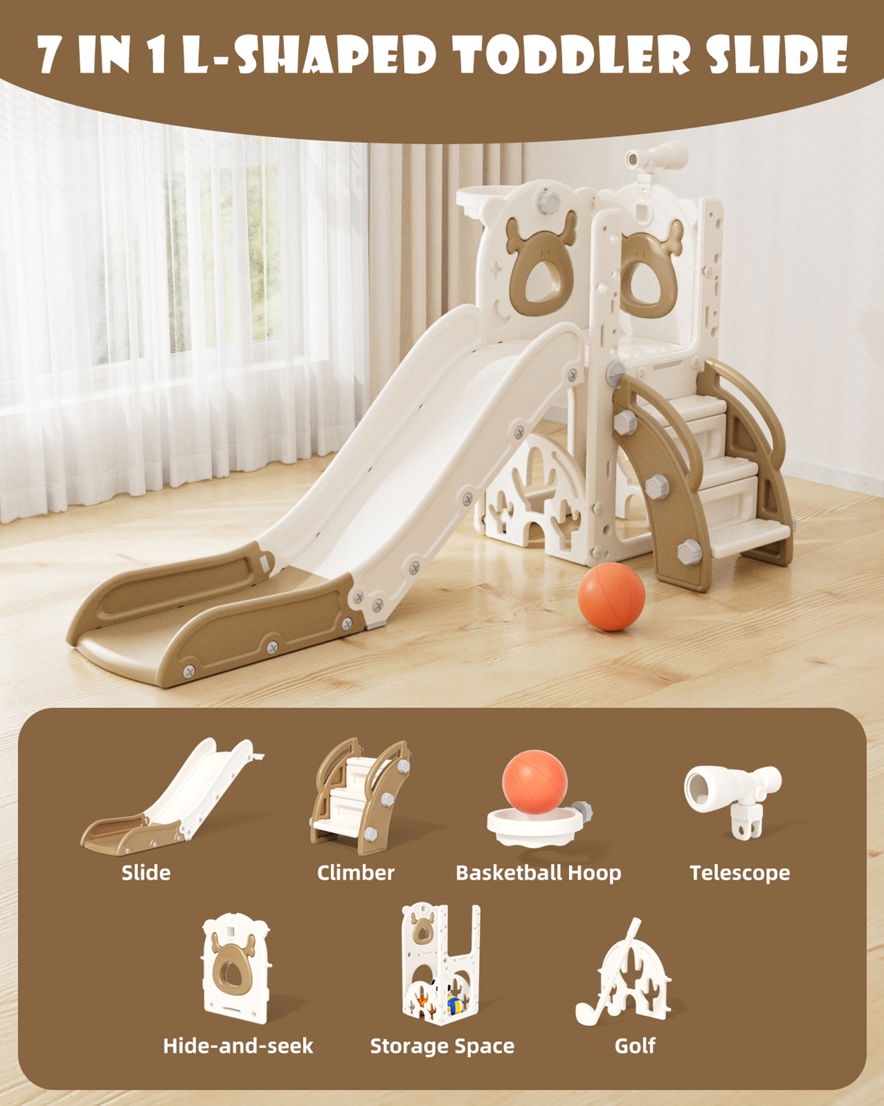 Korimefa 7-in-1 Toddler Slide Playset photo 8