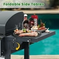 thumbnail image 5 of Propane Gas Grill, 4-Burner BBQ Grill W/ 34200BTU Output, Outdoor Grill with Wheels Portable for Camping, Foldable Side Table, Lid with Thermometer, 430 Stainless Steel, 5 of 8