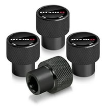 Nissan NISMO in Black on Black Aluminum Tire Valve Stem Caps
