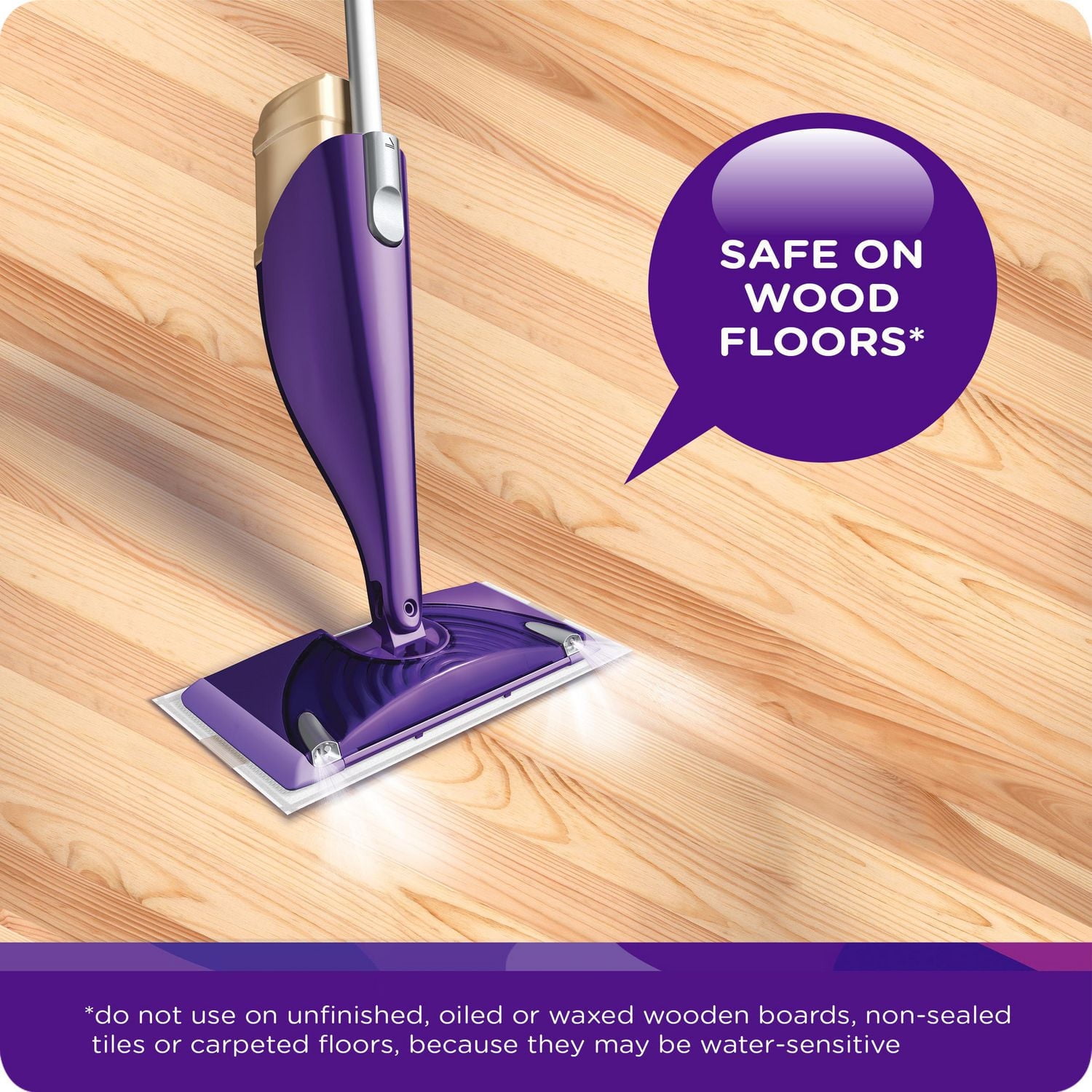 Recharge Lingettes Swiffer WetJet Wood - 8 Lingettes Pour Sols Bois Nettoyage Profond