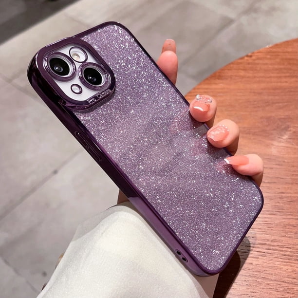 Funda De Lujo Galvanizada A Prueba De Golpes Con Purpurina Para Teléfono 11 12 13 14 pro max x xr 7 plus/8