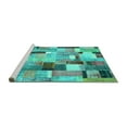 thumbnail image 2 of Ahgly Company Machine Washable Indoor Round Patchwork Turquoise Blue Transitional Area Rugs, 6' Round, 2 of 4