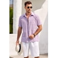 thumbnail image 5 of COOFANDY Mens Short Sleeve Button Down Shirts Casual Cotton Beach Summer Linen Textured Shirts?, 5 of 6