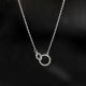 thumbnail image 4 of Diamond Geometric Double Circle Necklace Fashion Simple Hollow Clavicle Chain Temperament Short Pendant, 4 of 4