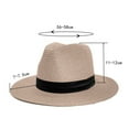 thumbnail image 3 of Jalioing Straw Panama Hat for Women Wide Brim Summer Beach Hat Foldable UV Protection Sun Hat Packable Headwear, 3 of 5