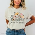 thumbnail image 2 of Comfort Colors Christian Tee, Grow In Grace Shirt, Grow in Grace with Wildflowers, Christian Shirt, Religious Shirt, Bible Verse Shirt, 2 of 5