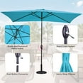thumbnail image 6 of RoyalCraft 6.5 x 10 Ft Rectangular Patio Umbrella Aluminum Pole, Outdoor Table Market Umbrella with Crank, 6 Steel Ribs, Polyester Canopy, Light Blue, 6 of 6