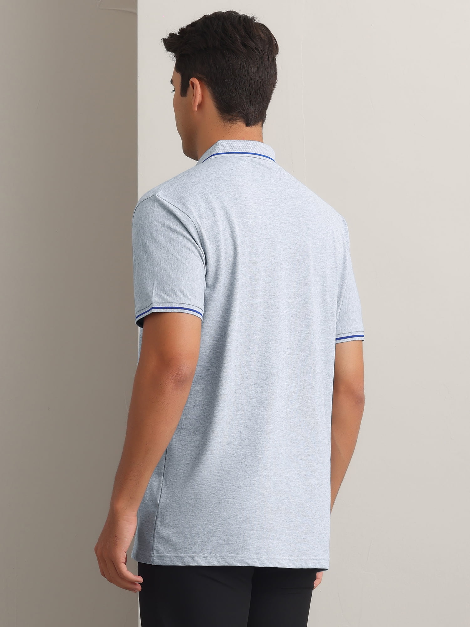DARING DIVA Men's Polo Short Sleeves Classic Fit Business Summer Golf Shirt XL Gray