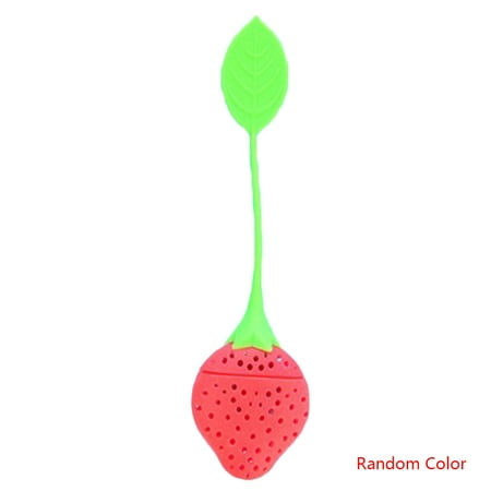 

Silicone Strawberry Tea Infuser Loose Tea Strainer Household Color Leaf Filter Spices Kitchen Leaf Random Bar