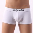 thumbnail image 6 of HUPOM Mens Underwear Boxer Briefs Male Thongs Medium waist Elastic Waist Solid Boxer Briefs White L, 6 of 9