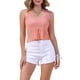 thumbnail image 1 of INSPIRAR CHIC Suéter Corto Sin Mangas de Crochet con Lazo Frontal para Verano Playa L Rosa, 1 of 6