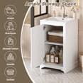 thumbnail image 4 of GZXS 20" White Bathroom Vanity with Ceramic Sink, Modern Bathroom Cabinet with Adjustable Shelf, Freestanding Storage Cabinet with Basin Combo Set, 4 of 10