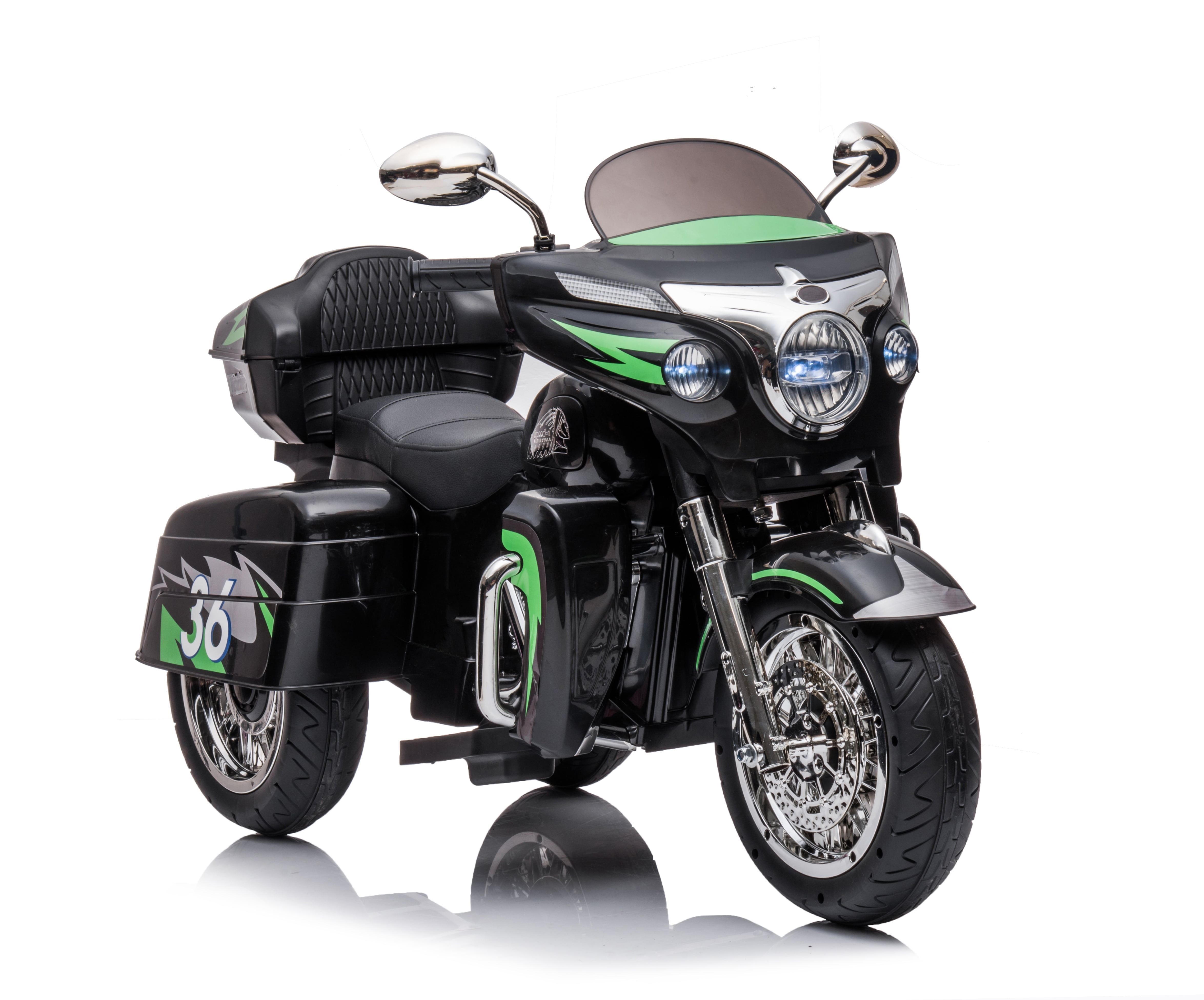 12V Kids Motorcycle  Electric Ride On Toy with 1.8-3.2 MPH Speed, Power Display, Music & Wireless Phone Connection, Large Storage Trunk, LED Headlight - 88LB Load Capacity for Toddlers & Kids