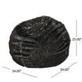 thumbnail image 3 of GDF Studio Laraine Glam Faux Fur 3 Ft. Bean Bag, Black and White Streak, 3 of 7