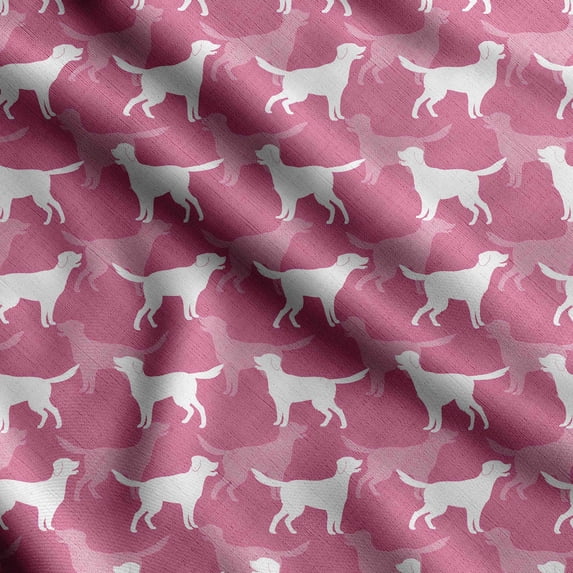 Soimoi Dog Print,Cotton Poplin, Sewing Fabric Sold by The Yard 42 Inch Wide,Sewing Craft Quilting/Quilt Making Fabric, Pink&White