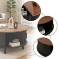 thumbnail image 3 of VERDALAY Mesa de centro rústica con espacio de almacenamiento Mesa de centro redonda de madera para hogar Salón Oficina Mesa central con puerta corredera Tipo 1, 3 of 9