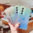 thumbnail image 5 of for Samsung Galaxy S23 FE 5G Case Iridescent Holographic, Gradient Bling Glitter Clear Phone Case with Camera Lens Cover Soft Shockproof Cute Heart S23 FE Case for Women Girls 6.4" (Blue Heart), 5 of 11