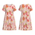 thumbnail image 3 of Bixox Robe d'Été à Manches Courtes pour Femmes Robe Ample Longueur Genou avec Poches-Fraise, 3 of 7
