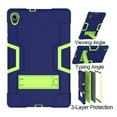thumbnail image 3 of SOATUTO For Lenovo M10 Plus 2020 2nd Gen Case For Lenovo Tab K10 TB-X6C6F 10.3 " Case DropProof ShockProof Rugged Built in Stand Case With HD Clear Tempered Glass Screen Protector - Navy+Green/1 Pcs, 3 of 5