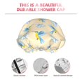 thumbnail image 4 of Blue Hummingbird Flower Shower Cap, Reusable Bath Hair Hat for all Hair Lengths Hair Cover with Elastic Band Double Waterproof Layers Bathing Hat, 4 of 5