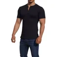 thumbnail image 4 of Playera Hombre Cuello Henley Casual Cómoda Manga Corta, 4 of 8
