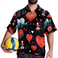 thumbnail image 4 of Valentine's Day Love Men's Short Sleeve Beach Shirts, Casual Printed Button Down, Summer Unisex Spread Collar Tops, 4 of 6