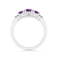 thumbnail image 2 of ANGARA Vintage Style Three Stone Natural Amethyst Wedding Band in White Gold for Women | February Birthstone, Anniversary, Jewelry Gift for Women | Natural Amethyst Engagement Ring (Ring Size - 6), 2 of 7